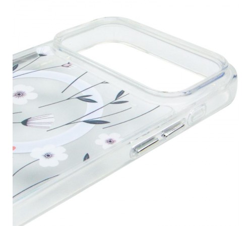 TPU+PC чохол Clear Garden with MagSafe для Apple iPhone 17 Pro (6.3") Cherry Petal
