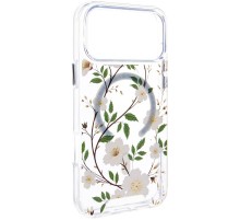 TPU+PC чохол Clear Garden with MagSafe для Apple iPhone 17 Pro (6.3") White Gardenia