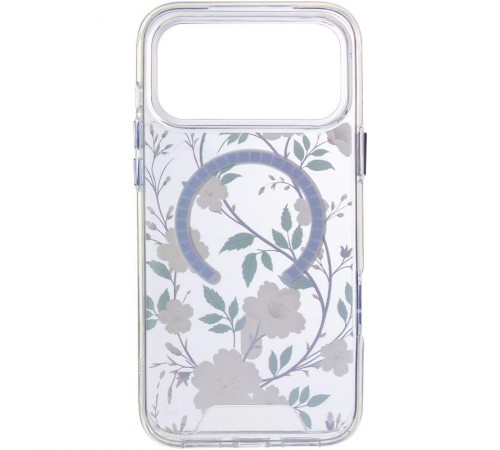 TPU+PC чохол Clear Garden with MagSafe для Apple iPhone 17 Pro (6.3") White Gardenia