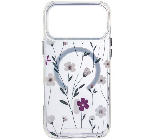 TPU+PC чохол Clear Garden with MagSafe для Apple iPhone 17 Pro Max (6.9") Cherry Petal