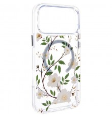 TPU+PC чохол Clear Garden with MagSafe для Apple iPhone 17 Pro Max (6.9") White Gardenia