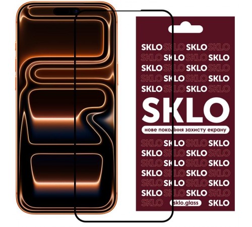 Захисне скло SKLO 3D для Apple iPhone 17 Pro Max (6.9") Чорний