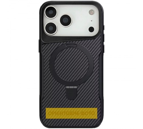 TPU+PC чохол Metal Buttons with MagSafe Carbon Ring для Apple iPhone 17 (6.3") Чорний TPU+PC чохол Metal Buttons with MagSafe Carbon Ring для Apple iPhone 17 (6.3") Чорний