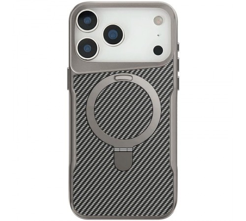 TPU+PC чохол Metal Buttons with MagSafe Carbon Ring для Apple iPhone 17 Pro Max (6.9") Сірий TPU+PC чохол Metal Buttons with MagSafe Carbon Ring для Apple iPhone 17 Pro Max (6.9") Сірий