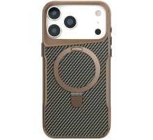 TPU+PC чохол Metal Buttons with MagSafe Carbon Ring для Apple iPhone 17 Pro Max (6.9") Золотий