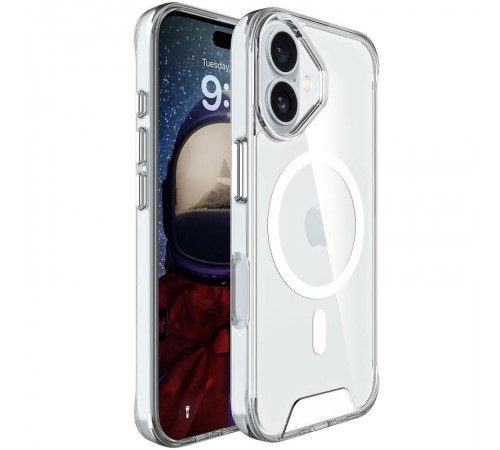 Чохол TPU Space Case with MagSafe для Apple iPhone 17 (6.3") Прозорий