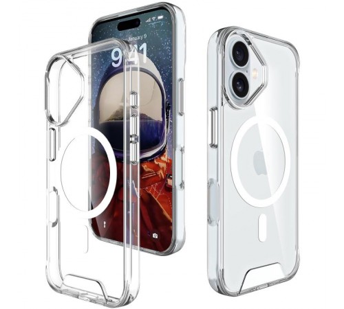 Чохол TPU Space Case with MagSafe для Apple iPhone 17 (6.3") Прозорий