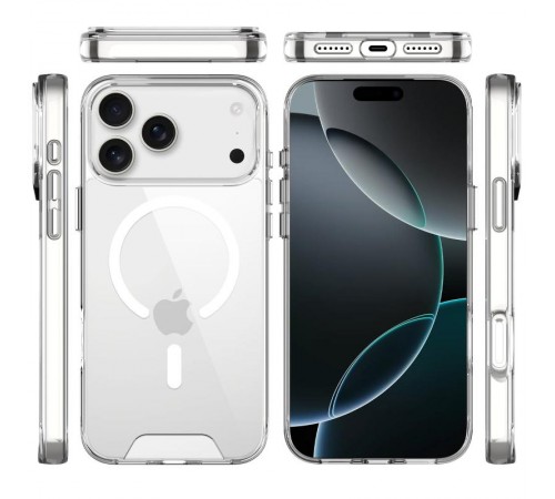 Чохол TPU Space Case with MagSafe для Apple iPhone 17 Pro Max (6.9") Прозорий Чохол TPU Space Case with MagSafe для Apple iPhone 17 Pro Max (6.9") Прозорий