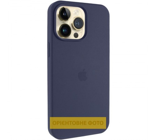 Чохол Silicone Case (AA) Logo with MagSafe для Apple iPhone 17 Pro Max (6.9") Темно-синій / Midnight blue