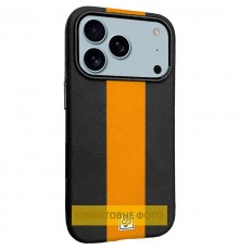 Шкіряний чохол Rally with MagSafe для Apple iPhone 17 (6.3") Black / Orange
