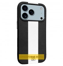 Шкіряний чохол Rally with MagSafe для Apple iPhone 17 (6.3") Black / White