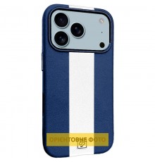 Шкіряний чохол Rally with MagSafe для Apple iPhone 17 (6.3") Blue / White