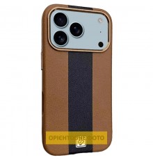 Шкіряний чохол Rally with MagSafe для Apple iPhone 17 (6.3") Brown / Black
