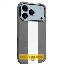 Шкіряний чохол Rally with MagSafe для Apple iPhone 17 (6.3") Grey / White