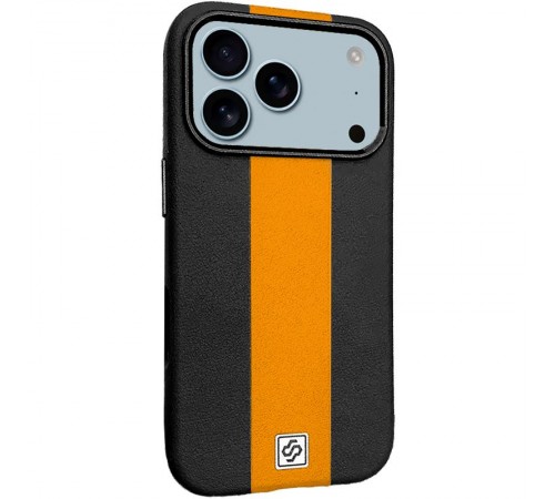 Шкіряний чохол Rally with MagSafe для Apple iPhone 17 Pro (6.3") Black / Orange Шкіряний чохол Rally with MagSafe для Apple iPhone 17 Pro (6.3") Black / Orange