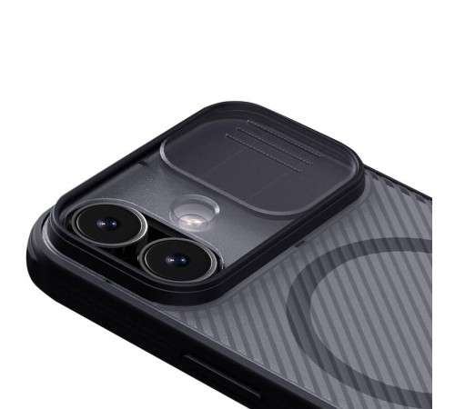 Карбонова накладка Nillkin CamShield Pro Magnetic для Apple iPhone 17 (6.3") Transparent black Карбонова накладка Nillkin CamShield Pro Magnetic для Apple iPhone 17 (6.3") Transparent black