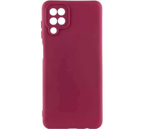 Чохол Silicone Cover Ummi Lakshmi Full Camera (AA) для Samsung Galaxy A12 Бордовий / Marsala