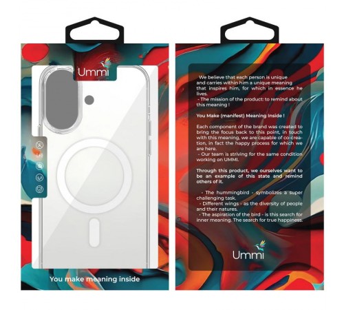 Чохол Ummi transparent with MagSafe для Apple iPhone 16 Plus (6.7") Clear
