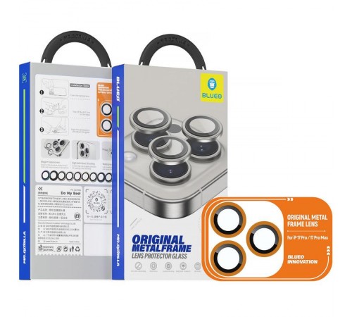 Захисне скло BlueO Metal на камеру для Apple iPhone 17 Pro / 17 Pro Max Помаранчевий / Orange Захисне скло BlueO Metal на камеру для Apple iPhone 17 Pro / 17 Pro Max Помаранчевий / Orange