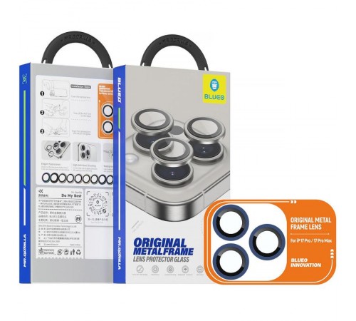Захисне скло BlueO Metal на камеру для Apple iPhone 17 Pro / 17 Pro Max Темно-синій / Dark Blue Захисне скло BlueO Metal на камеру для Apple iPhone 17 Pro / 17 Pro Max Темно-синій / Dark Blue