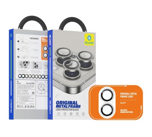 Захисне скло BlueO Metal на камеру для Apple iPhone 17 (6.3") Срібний / Silver Захисне скло BlueO Metal на камеру для Apple iPhone 17 (6.3") Срібний / Silver