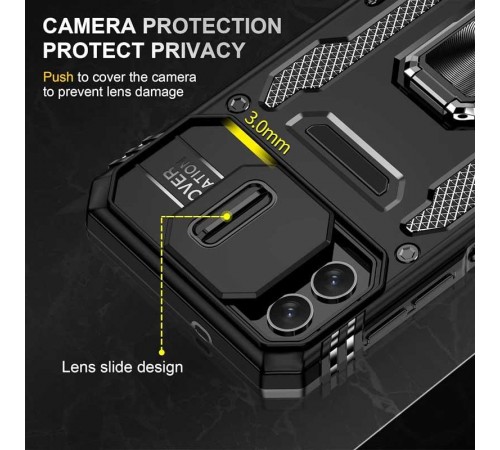 Ударостійкий чохол Camshield Army Ring для Samsung Galaxy A07 Чорний / Black