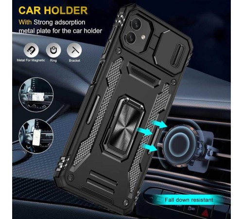 Ударостійкий чохол Camshield Army Ring для Samsung Galaxy A07 Чорний / Black