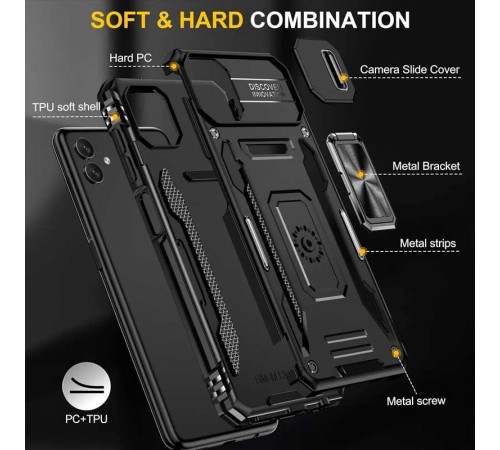 Ударостійкий чохол Camshield Army Ring для Samsung Galaxy A07 Чорний / Black