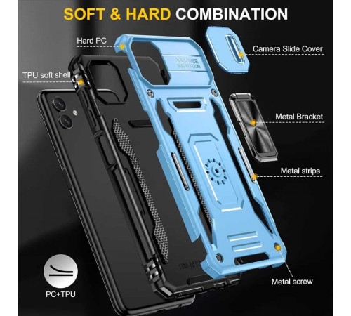 Ударостійкий чохол Camshield Army Ring для Samsung Galaxy A07 Блакитний / Light Blue