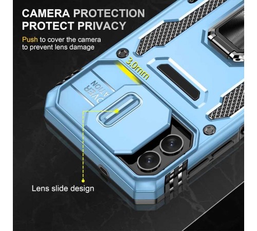 Ударостійкий чохол Camshield Army Ring для Samsung Galaxy A07 Блакитний / Light Blue