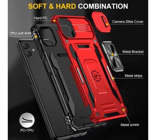 Ударостійкий чохол Camshield Army Ring для Samsung Galaxy A07 Червоний / Red