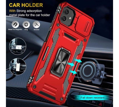 Ударостійкий чохол Camshield Army Ring для Samsung Galaxy A07 Червоний / Red