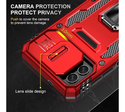 Ударостійкий чохол Camshield Army Ring для Samsung Galaxy A07 Червоний / Red