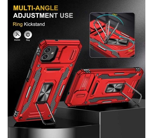 Ударостійкий чохол Camshield Army Ring для Samsung Galaxy A07 Червоний / Red