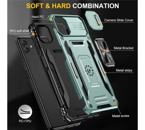 Ударостійкий чохол Camshield Army Ring для Samsung Galaxy A07 Зелений / Light Green