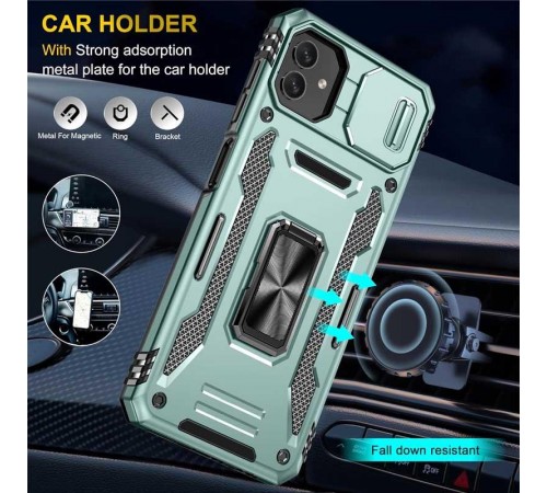 Ударостійкий чохол Camshield Army Ring для Samsung Galaxy A07 Зелений / Light Green