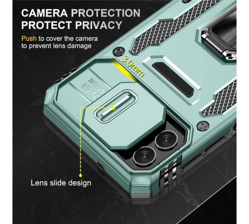 Ударостійкий чохол Camshield Army Ring для Samsung Galaxy A07 Зелений / Light Green