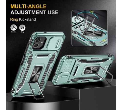 Ударостійкий чохол Camshield Army Ring для Samsung Galaxy A07 Зелений / Light Green