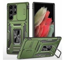 Ударостійкий чохол Camshield Army Ring для Samsung Galaxy S21 Ultra Оливковий / Army Green