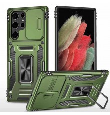 Ударостійкий чохол Camshield Army Ring для Samsung Galaxy S21 Ultra Оливковий / Army Green