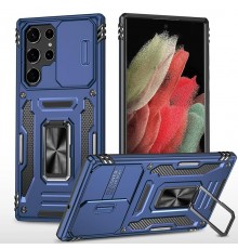 Ударостійкий чохол Camshield Army Ring для Samsung Galaxy S21 Ultra Синій / Navy