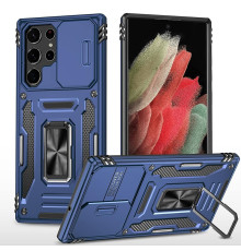 Ударостійкий чохол Camshield Army Ring для Samsung Galaxy S22 Ultra Синій / Navy
