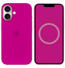 Чохол Silicone case (AAA) with Magsafe and Animation (button) для Apple iPhone 16 Plus (6.7") Fuchsia