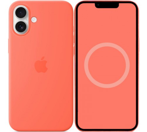 Чохол Silicone case (AAA) with Magsafe and Animation (button) для Apple iPhone 16 Plus (6.7") Tangerine Чохол Silicone case (AAA) with Magsafe and Animation (button) для Apple iPhone 16 Plus (6.7") Tangerine
