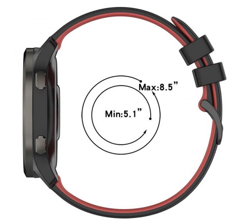 Ремінець Ribby для Smart Watch 22mm Black / Red