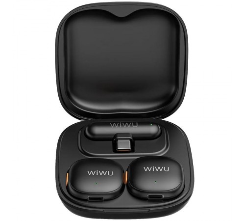 Петличний бездротовий мікрофон WiWU Wi-WM006 AI Adaptive Noise Reduction Type-C Black