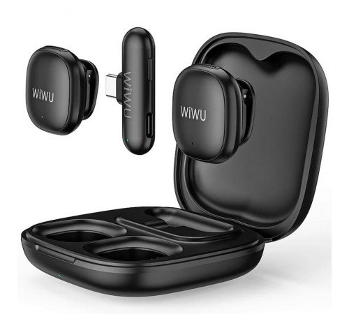 Петличний бездротовий мікрофон WiWU Wi-WM006 AI Adaptive Noise Reduction Type-C Black