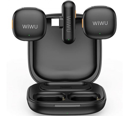 Петличний бездротовий мікрофон WiWU Wi-WM006 AI Adaptive Noise Reduction Type-C Black