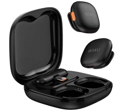 Петличний бездротовий мікрофон WiWU Wi-WM006 AI Adaptive Noise Reduction Type-C Black