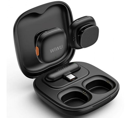 Петличний бездротовий мікрофон WiWU Wi-WM006 AI Adaptive Noise Reduction Type-C Black